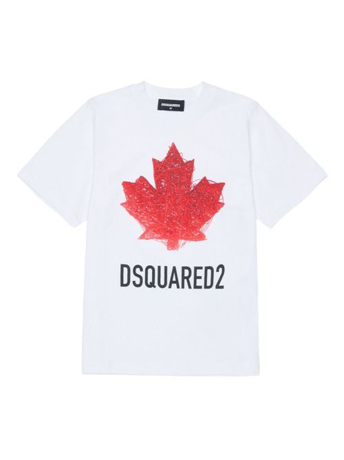 T-shirt unisex bambino Dsquared2 bianca Dsquared Kids | DQ3176D00XMDQ100